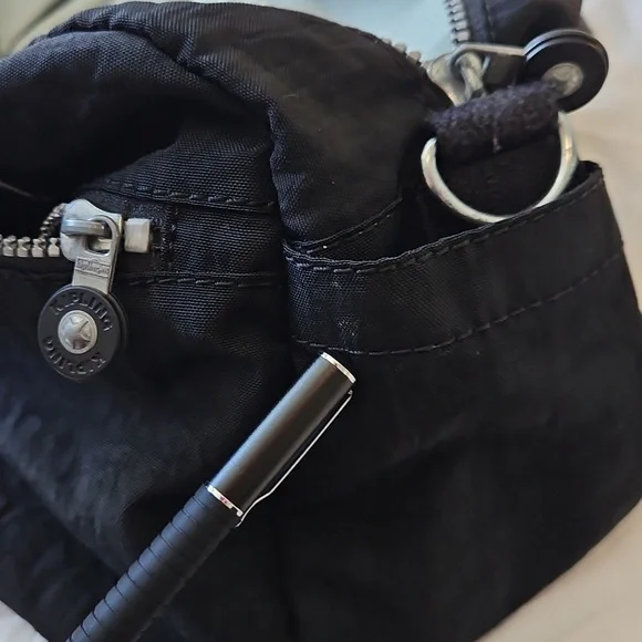 Kipling Black Handbag with Silver Zipper - Picture 16 of 17